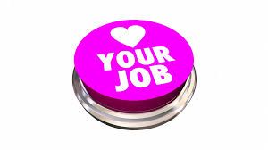Love your job button with heart