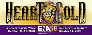 Emergency Nurses Week logo with a gold heart