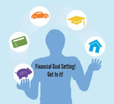 graphic with person juggling icons for financial goals