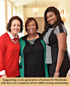 Constance Smith Hendricks, PhD, RN, FAAN with her first two scholarship recipients.