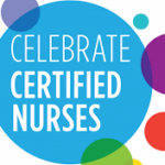 image of bubble graphics and Celebrate Certified Nurses text