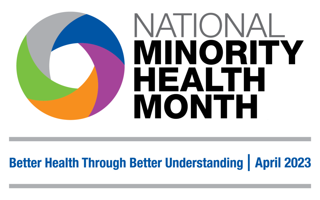 National Minority Health Month logo of a circle with several colors