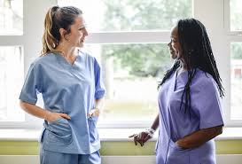 two nurses talking for nurse shadowing