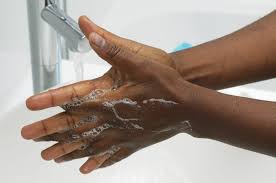 hand washing with soap and water
