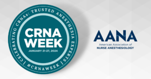 round logo for CRNA Week 2024
